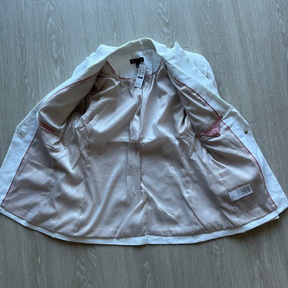 J Crew Alexandra Blazer In Stretch Linen Blend Womens Size 8 White - Picture 4 of 16